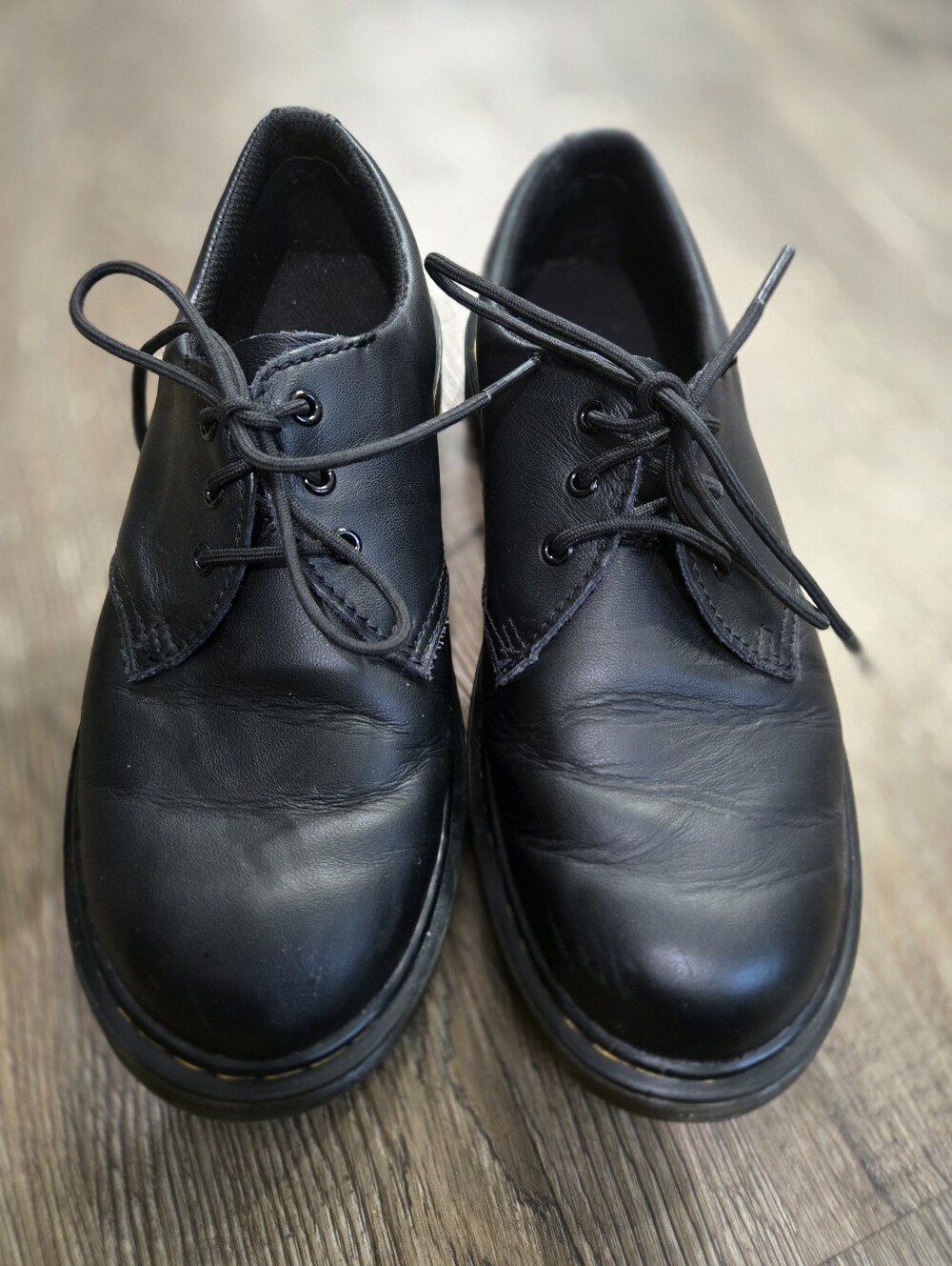Dr. Martens Black Leather Unisex Shoes